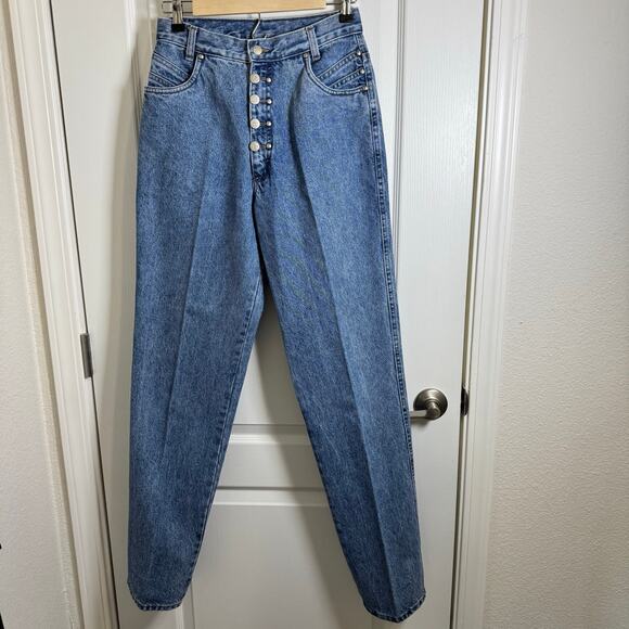 VTG Roper Acid Wash High Rise Jeans Zip Button Front Women’s 7/8 *See Pics* USA - Picture 1 of 13